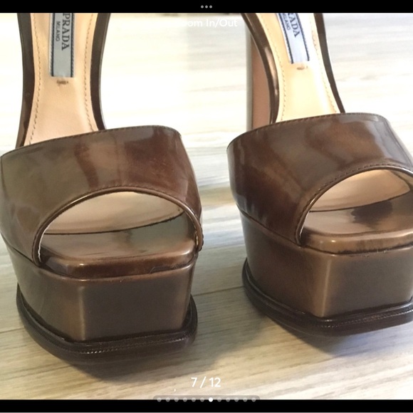 GORGEOUS PRADA "MARY JANE" OPEN TOE PLATFORM HIGH HEELS SHOES SZ 36 1/2 EU/6.5US - Picture 7 of 13